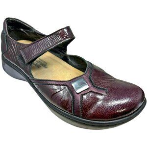 Naot Burgundy Patent Leather Platform Mary‎ Janes